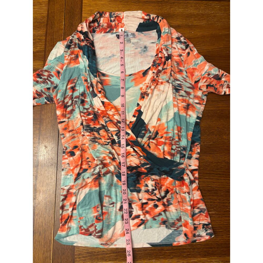 Jennifer Lopez JLo Multicolor Abstract Print Wrap Blouse Long Sleeve Large - Picture 10 of 10